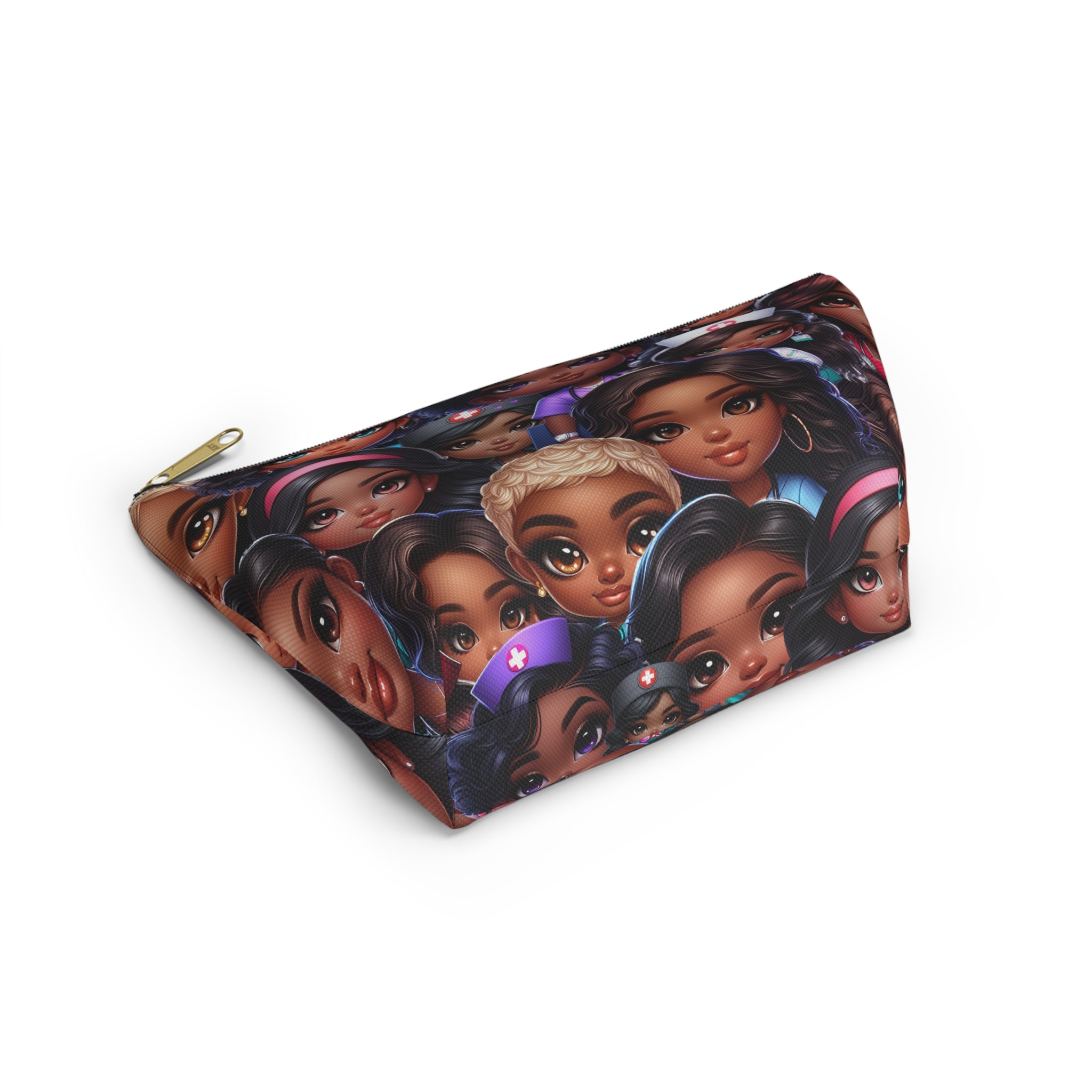 Nurse Diva Pouch, Diverse Faces Accessory Pouch, Unique Makeup Bag, Black Girl Power Pouch, Gift for Her, Nurses Week