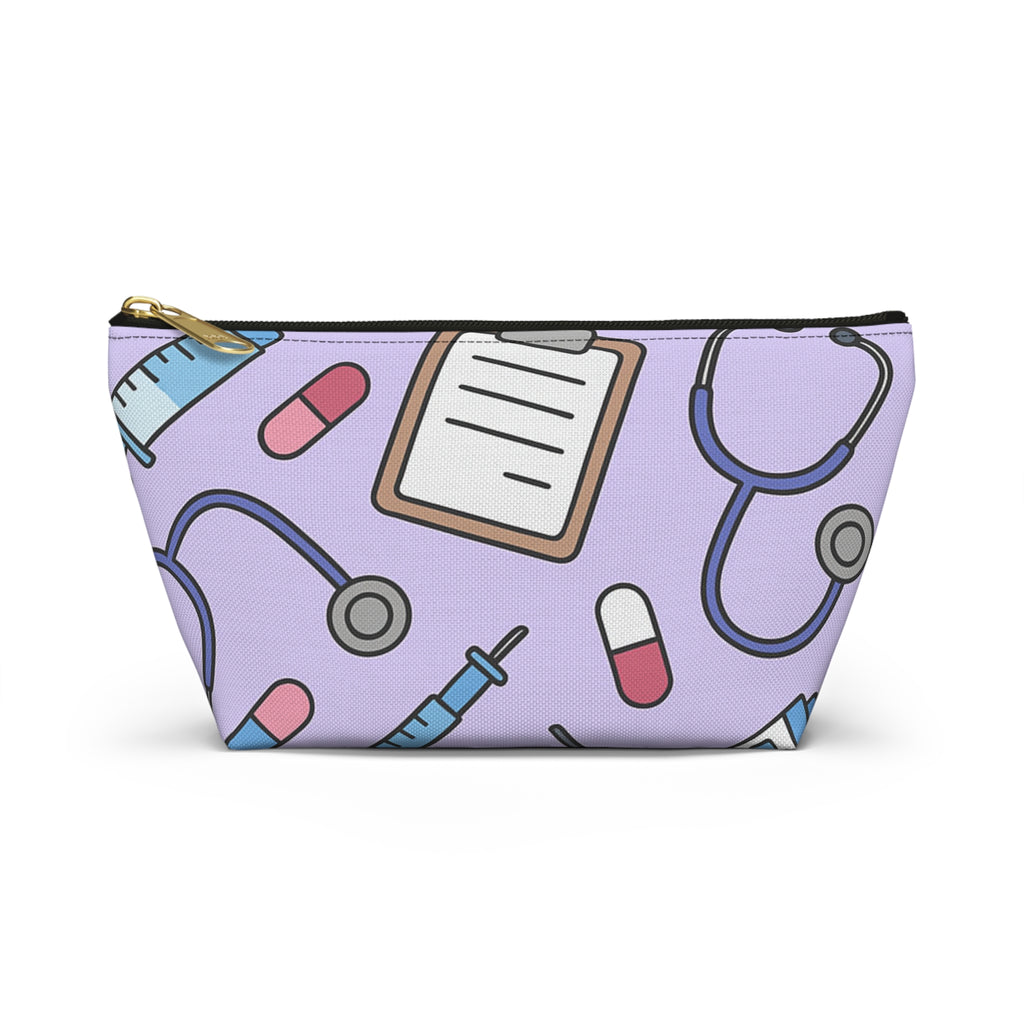 Nurse Symbols Accessory Pouch, Medical Professional Essentials Bag, Zippered Nurse Gift, Graduation Gift for RN, Healthcare Worker Organizer