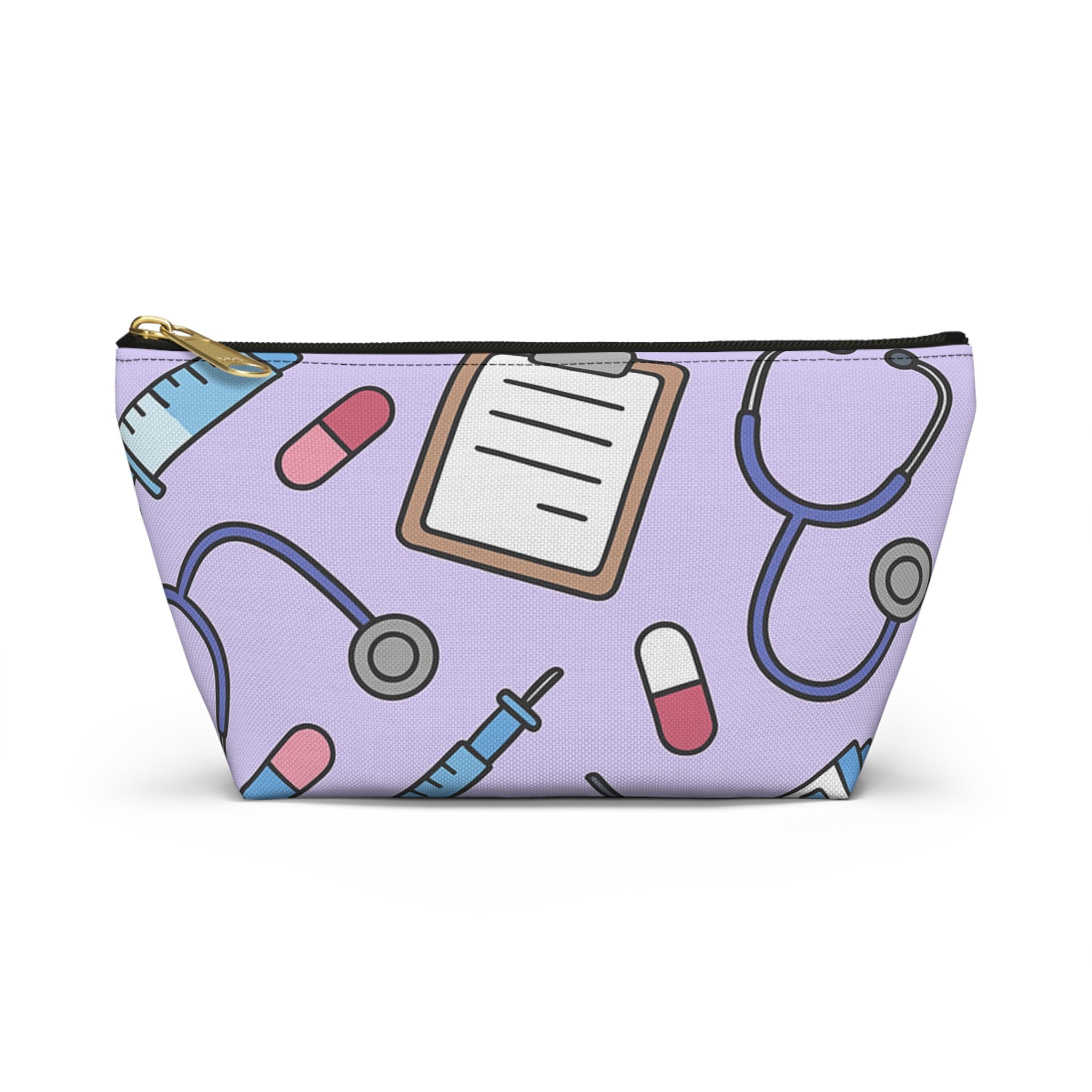 Nurse Symbols Accessory Pouch, Medical Professional Essentials Bag, Zippered Nurse Gift, Graduation Gift for RN, Healthcare Worker Organizer