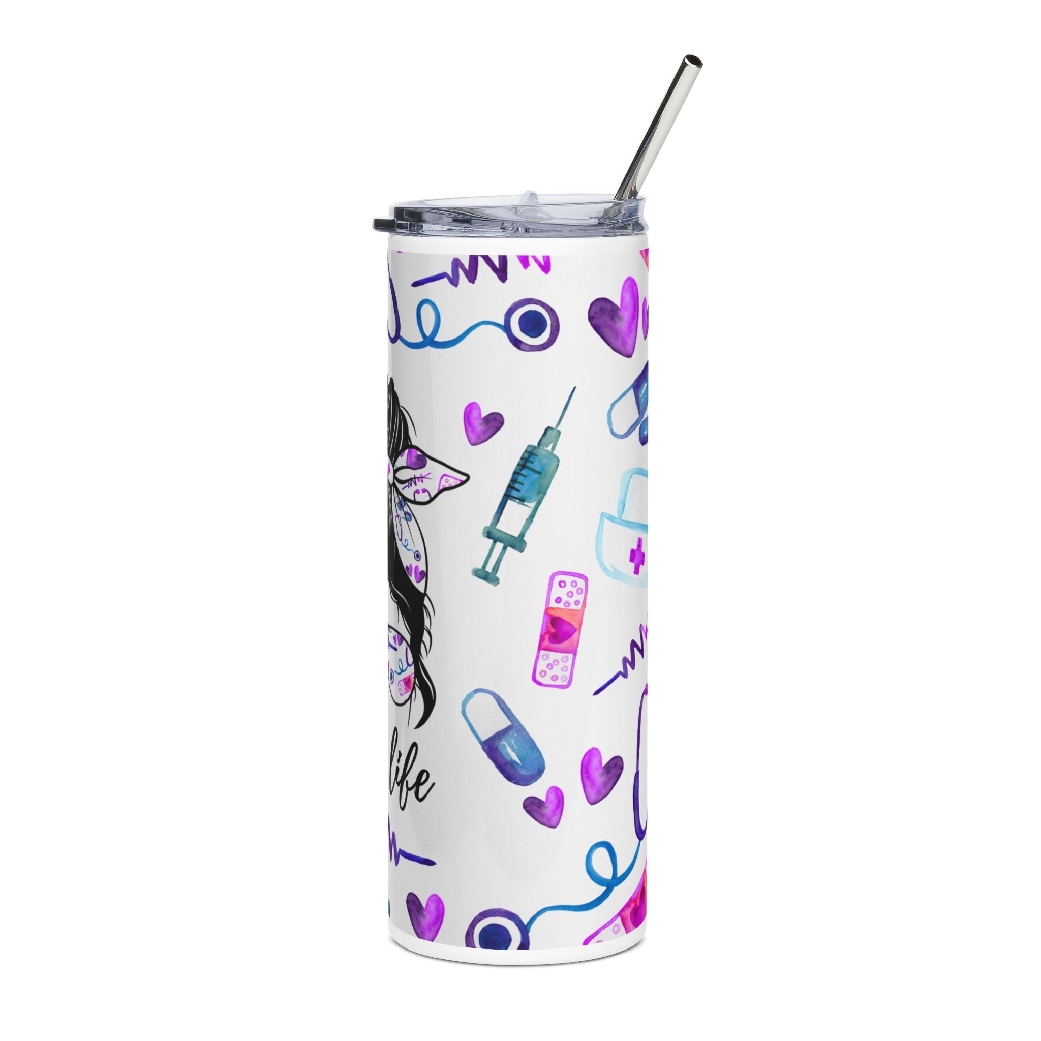 CNA Life Stainless Steel Tumbler, Nursing Gift, Medical Professional Drinkware, 20oz Cup, Inspirational Nurse Mug, Healthcare Beverage [...]