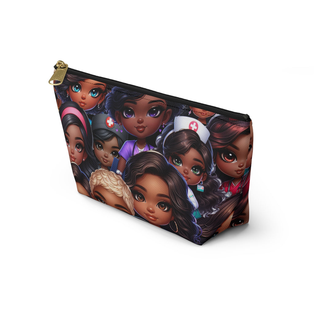 Nurse Diva Pouch, Diverse Faces Accessory Pouch, Unique Makeup Bag, Black Girl Power Pouch, Gift for Her, Nurses Week