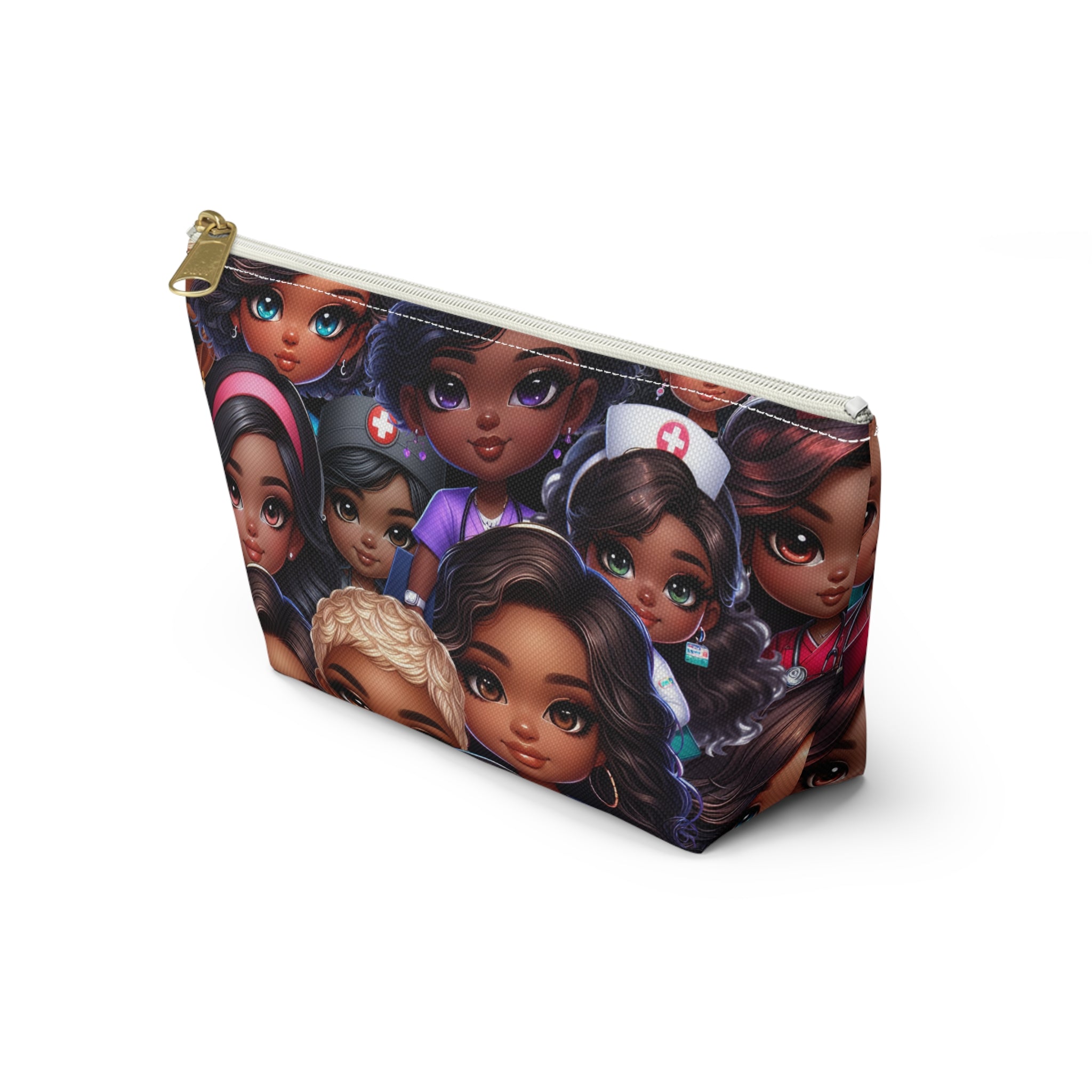 Nurse Diva Pouch, Diverse Faces Accessory Pouch, Unique Makeup Bag, Black Girl Power Pouch, Gift for Her, Nurses Week
