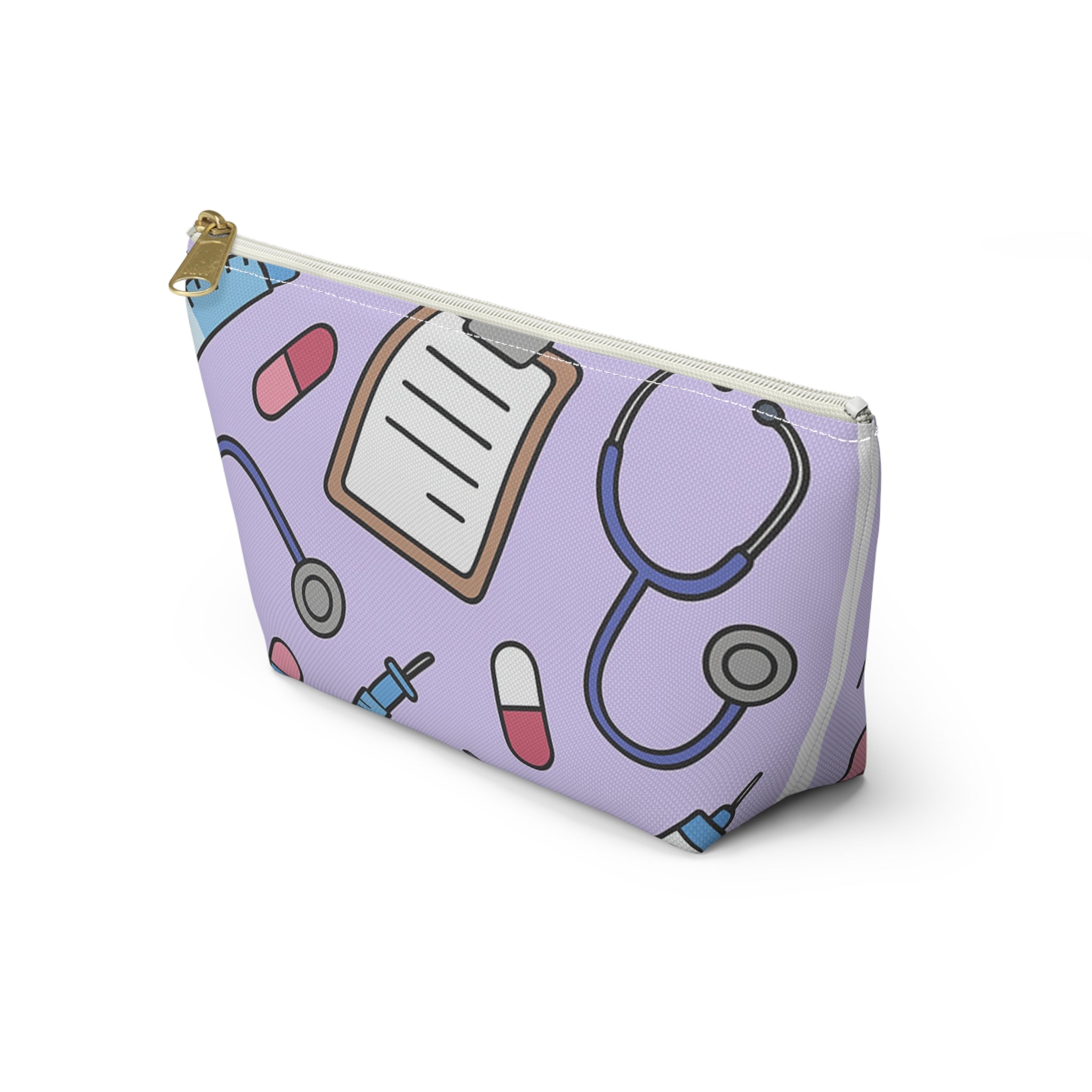 Nurse Symbols Accessory Pouch, Medical Professional Essentials Bag, Zippered Nurse Gift, Graduation Gift for RN, Healthcare Worker Organizer