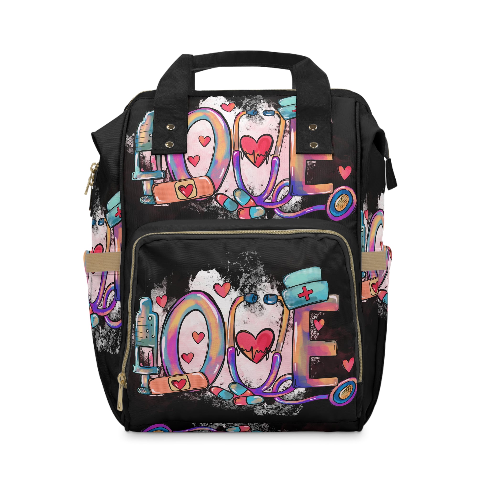 Healthcare LOVE Multifunctional Nurse Backpack | Nursing School Bag | Medical Professional Work Tote | Nurse Gift