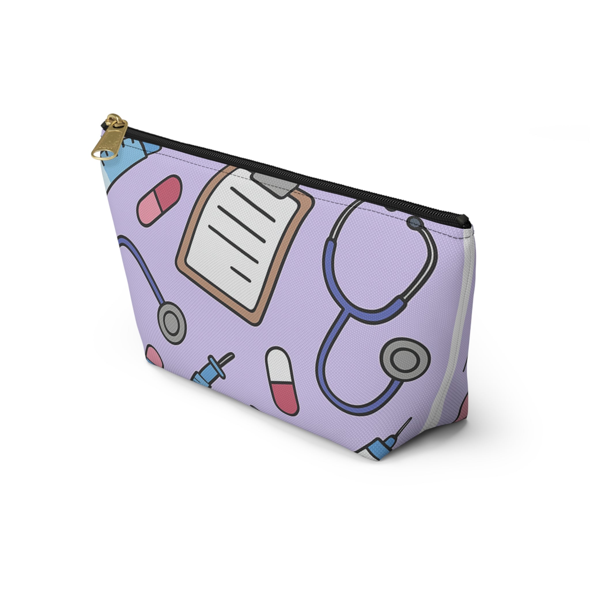 Nurse Symbols Accessory Pouch, Medical Professional Essentials Bag, Zippered Nurse Gift, Graduation Gift for RN, Healthcare Worker Organizer