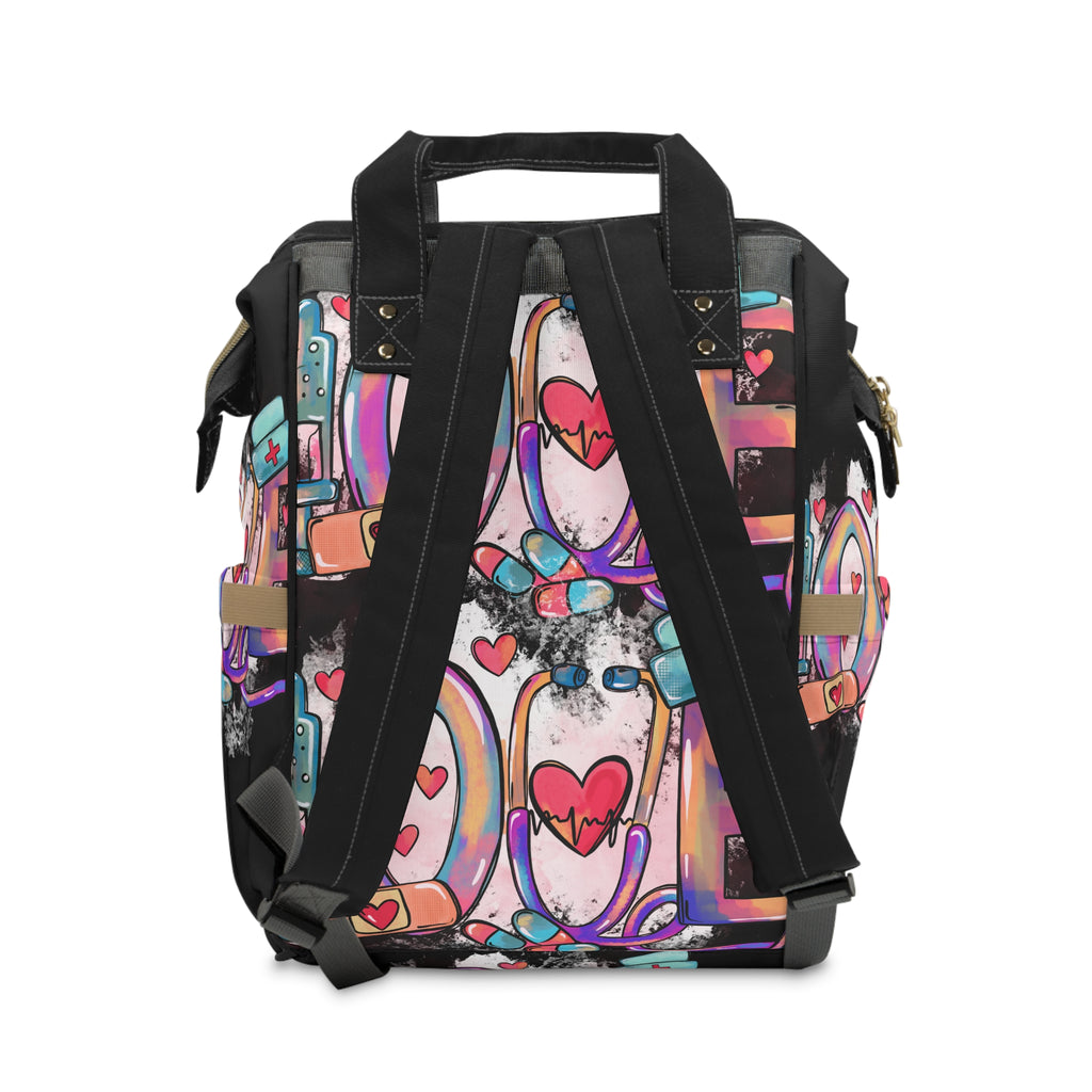 Healthcare LOVE Multifunctional Nurse Backpack | Nursing School Bag | Medical Professional Work Tote | Nurse Gift