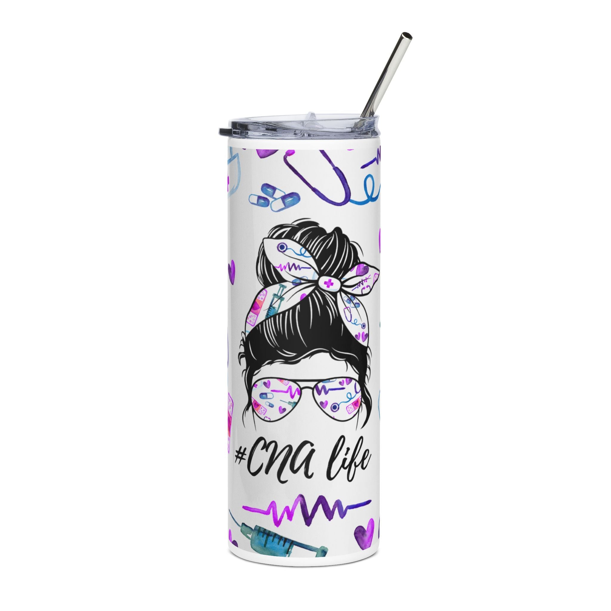 CNA Life Stainless Steel Tumbler, Nursing Gift, Medical Professional Drinkware, 20oz Cup, Inspirational Nurse Mug, Healthcare Beverage [...]