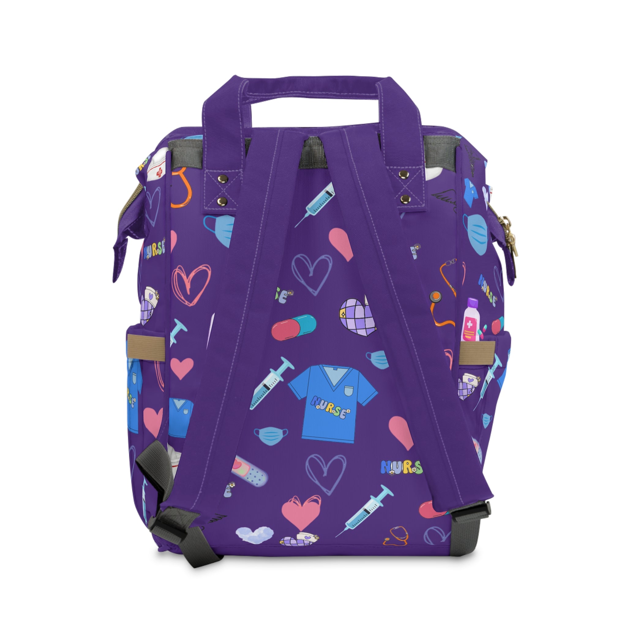 Purple Love Cute Backpack,  Healthcare Bag, Multifunctional Travel Organizer, Nurse Gift, Nurses Week