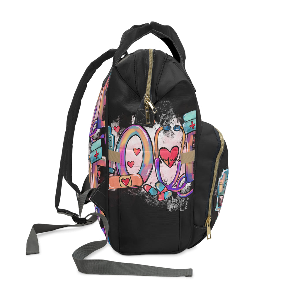 Healthcare LOVE Multifunctional Nurse Backpack | Nursing School Bag | Medical Professional Work Tote | Nurse Gift
