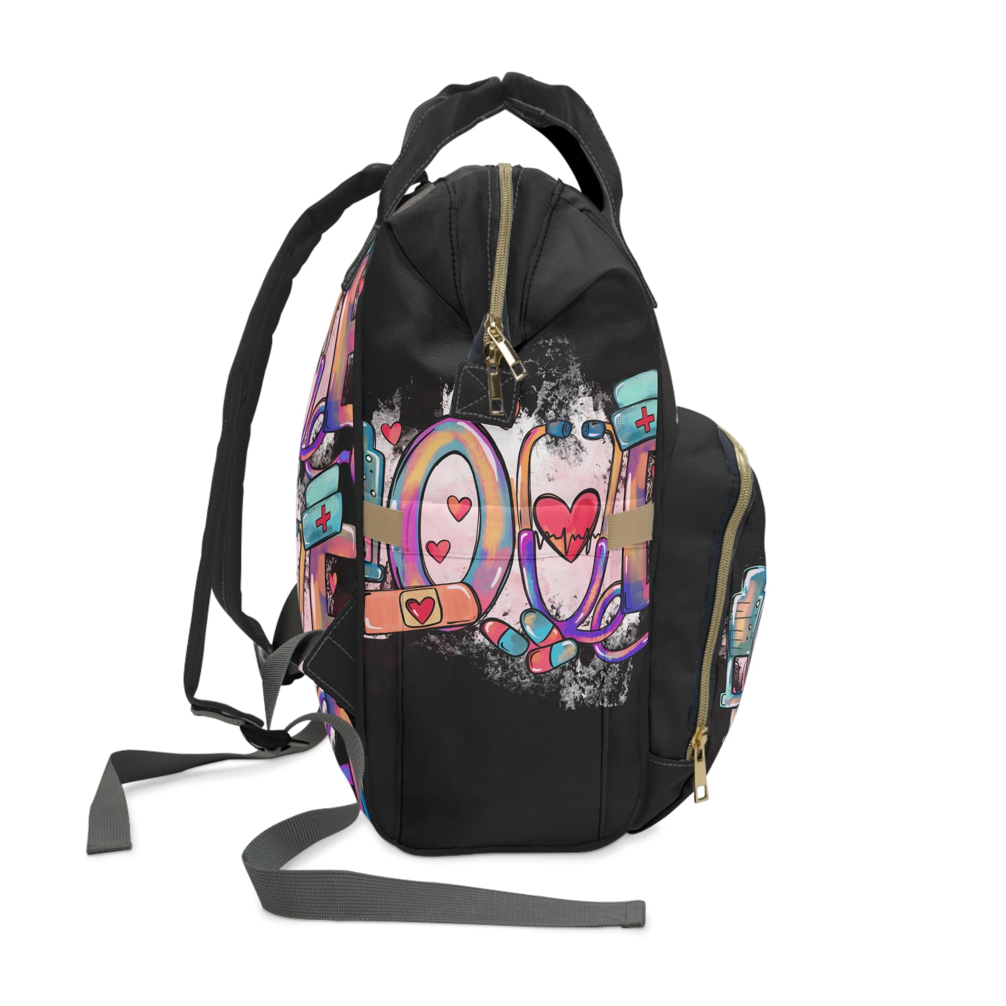 Healthcare LOVE Multifunctional Nurse Backpack | Nursing School Bag | Medical Professional Work Tote | Nurse Gift