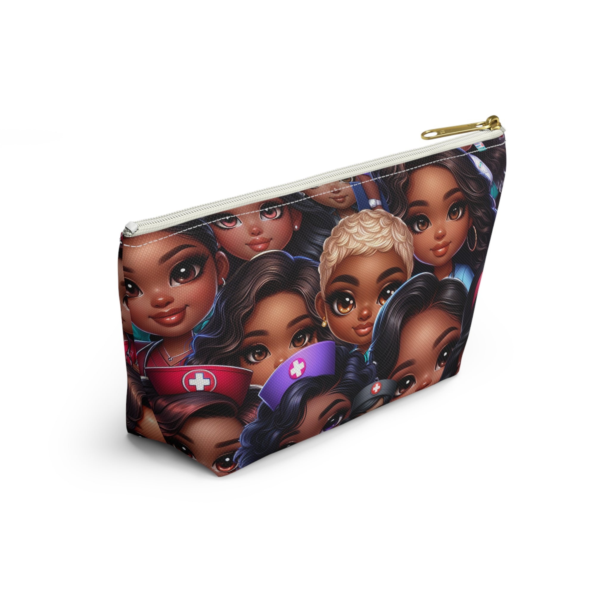 Nurse Diva Pouch, Diverse Faces Accessory Pouch, Unique Makeup Bag, Black Girl Power Pouch, Gift for Her, Nurses Week