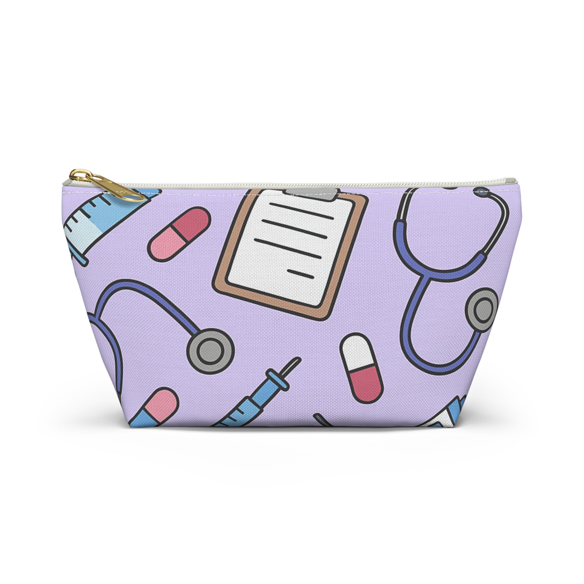 Nurse Symbols Accessory Pouch, Medical Professional Essentials Bag, Zippered Nurse Gift, Graduation Gift for RN, Healthcare Worker Organizer