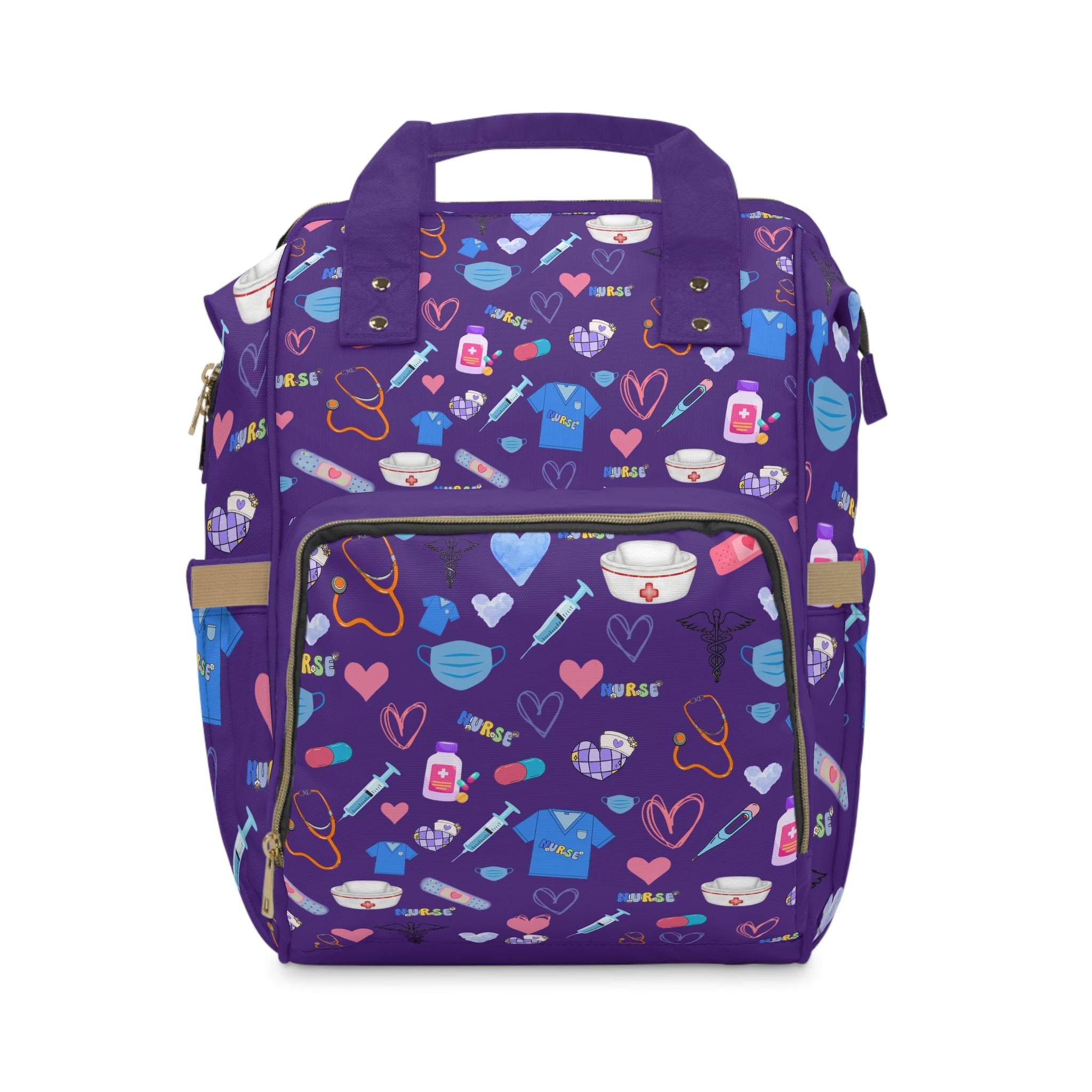 Purple Love Cute Backpack,  Healthcare Bag, Multifunctional Travel Organizer, Nurse Gift, Nurses Week
