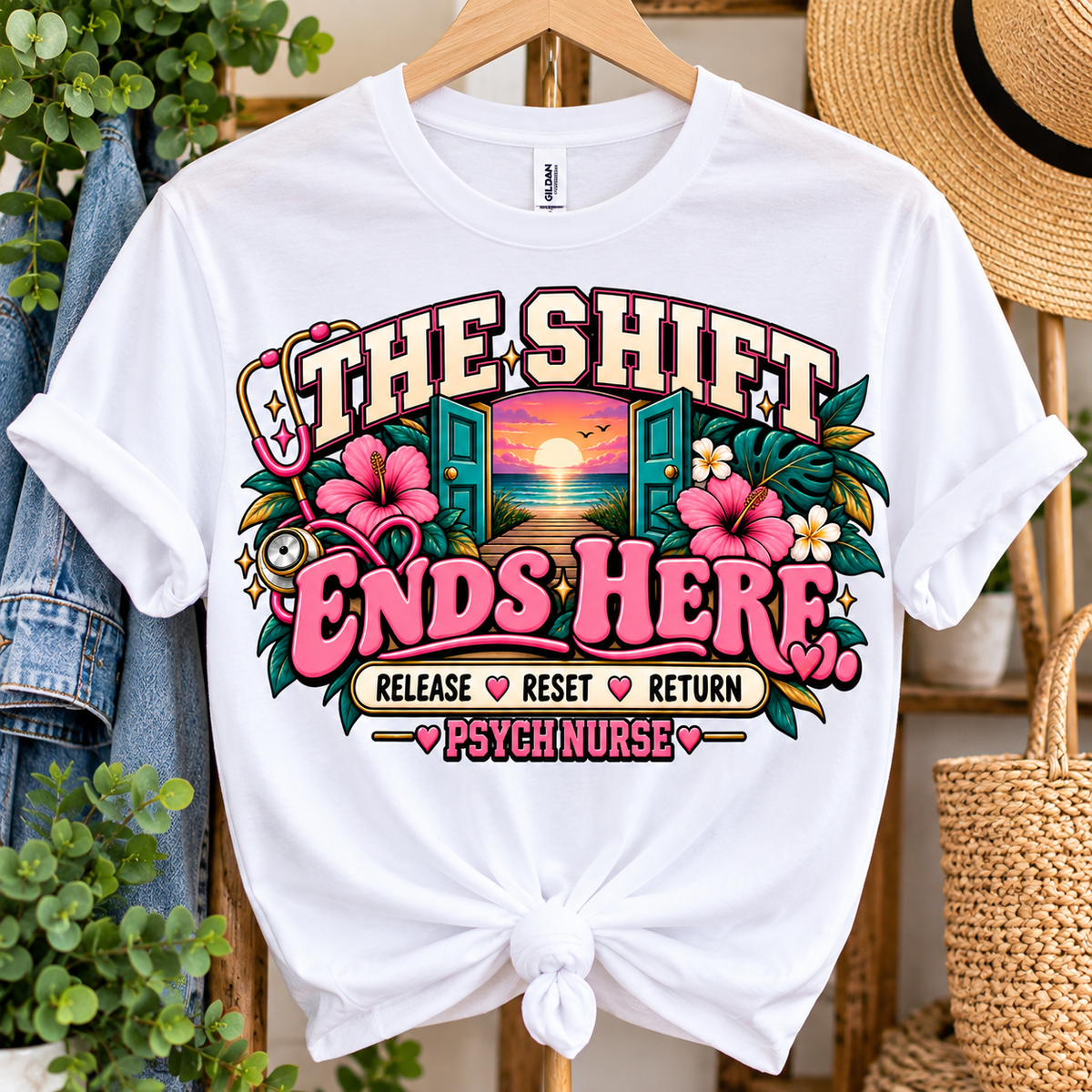 Psych Nurse Shirt, The Shift Ends Here Tee, Psychiatric Nurse Gift, Mental Health Nurse Shirt, Behavioral Health Nurse Self Care Tee