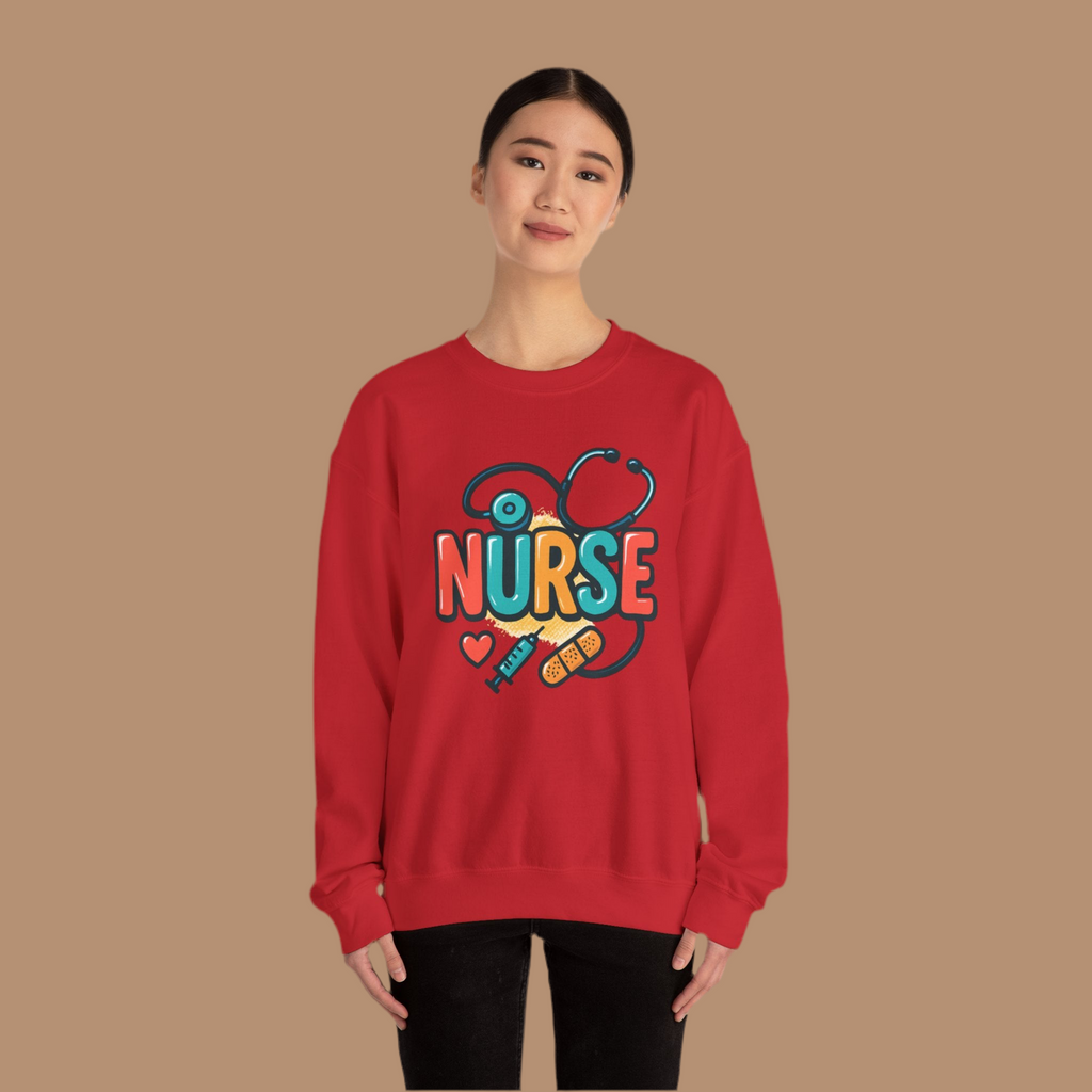 Cute Nurse Crewneck Sweatshirt, Gifts for Nurses, Hospital Humor, Nurse Appreciation, Medical Student Apparel, Funny Nurse Gifts