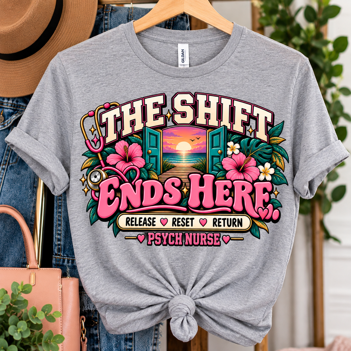 Psych Nurse Shirt, The Shift Ends Here Tee, Psychiatric Nurse Gift, Mental Health Nurse Shirt, Behavioral Health Nurse Self Care Tee