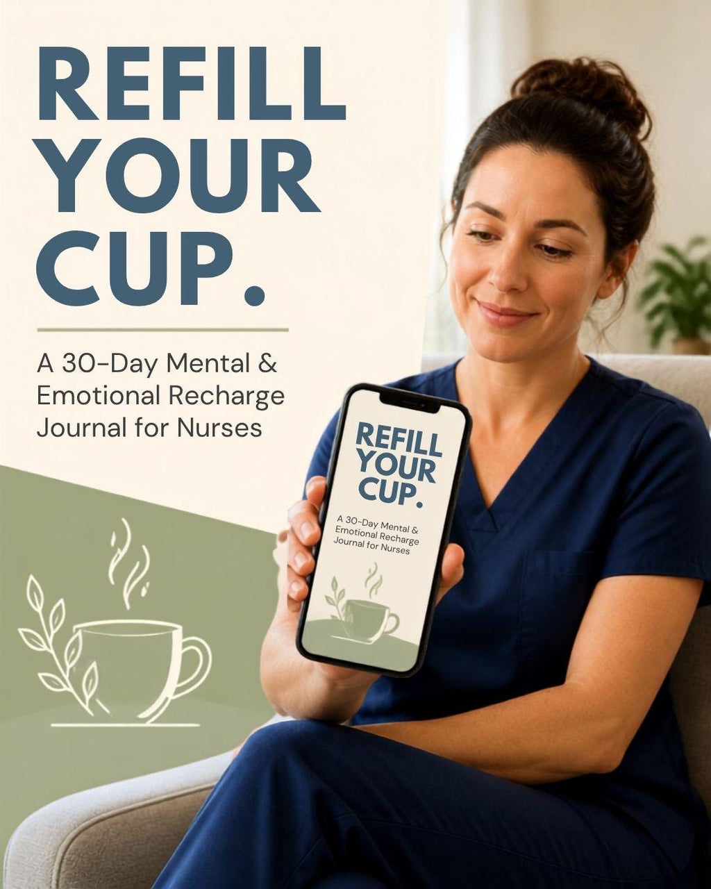 Refill Your Cup: 30-Day Nurse Self-Care Journal | Mental Wellness & Burnout Recovery